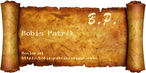 Bobis Patrik névjegykártya